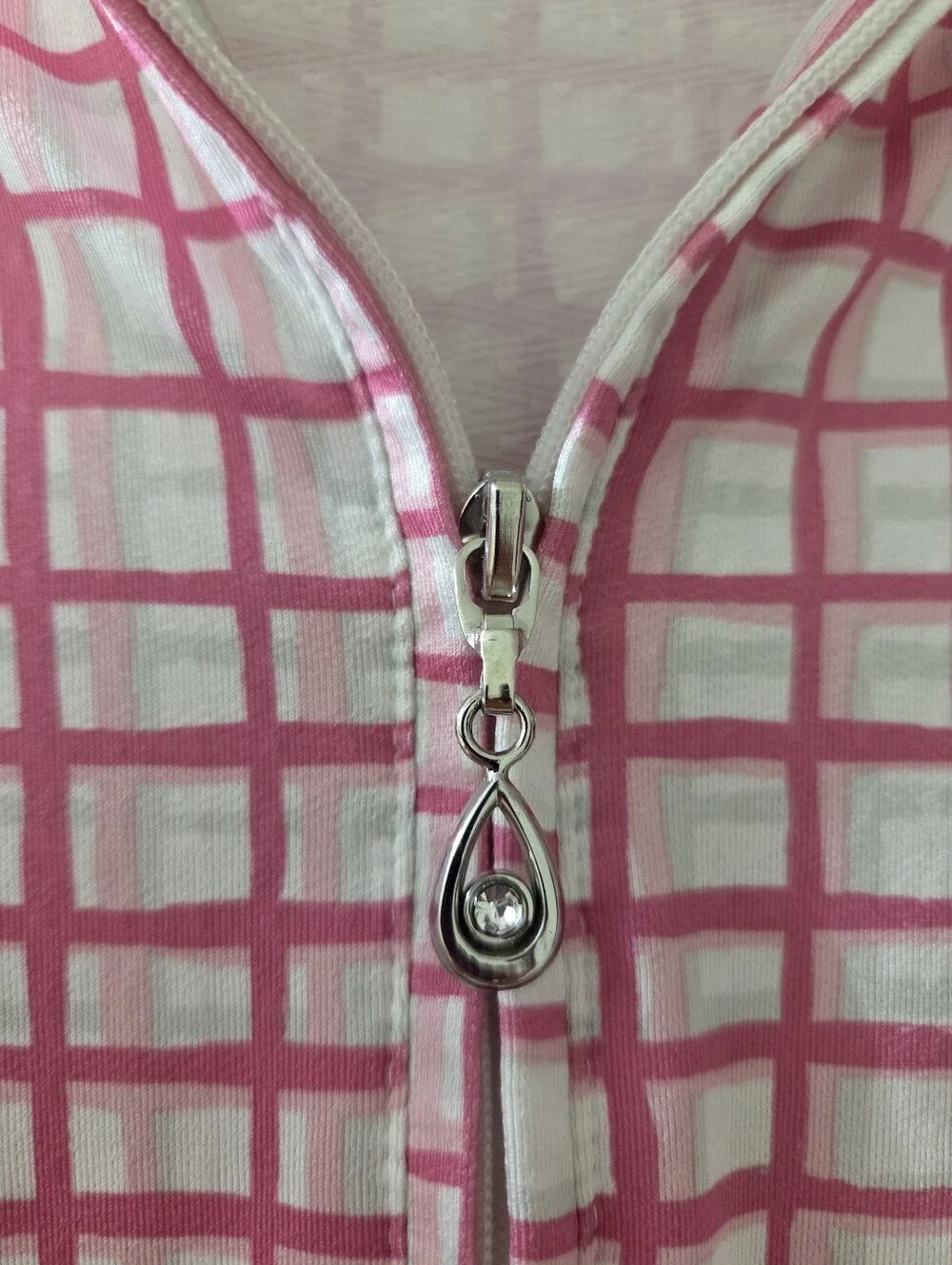 SanSoleil Pink Grid Quarter-Zip Women's Top - Picture 2 of 6